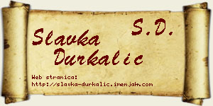 Slavka Durkalić vizit kartica